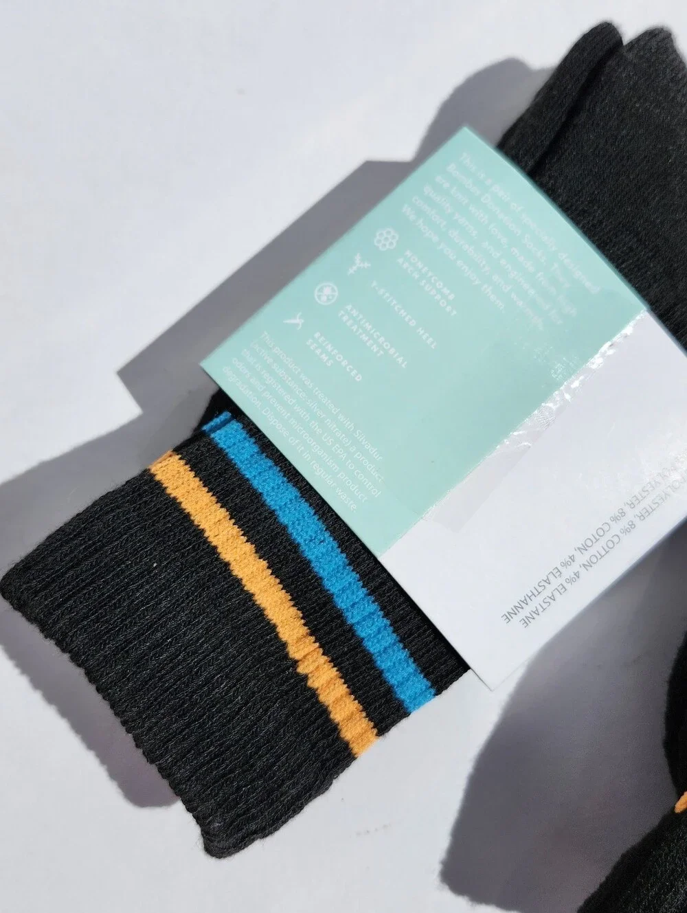 Bombas Kids Socks with Blue and Orange Accents Xs